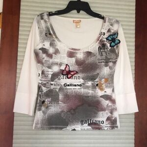 John Galliano, British Fashion Designer, Luxury Brand T-Shirt. Vintage.